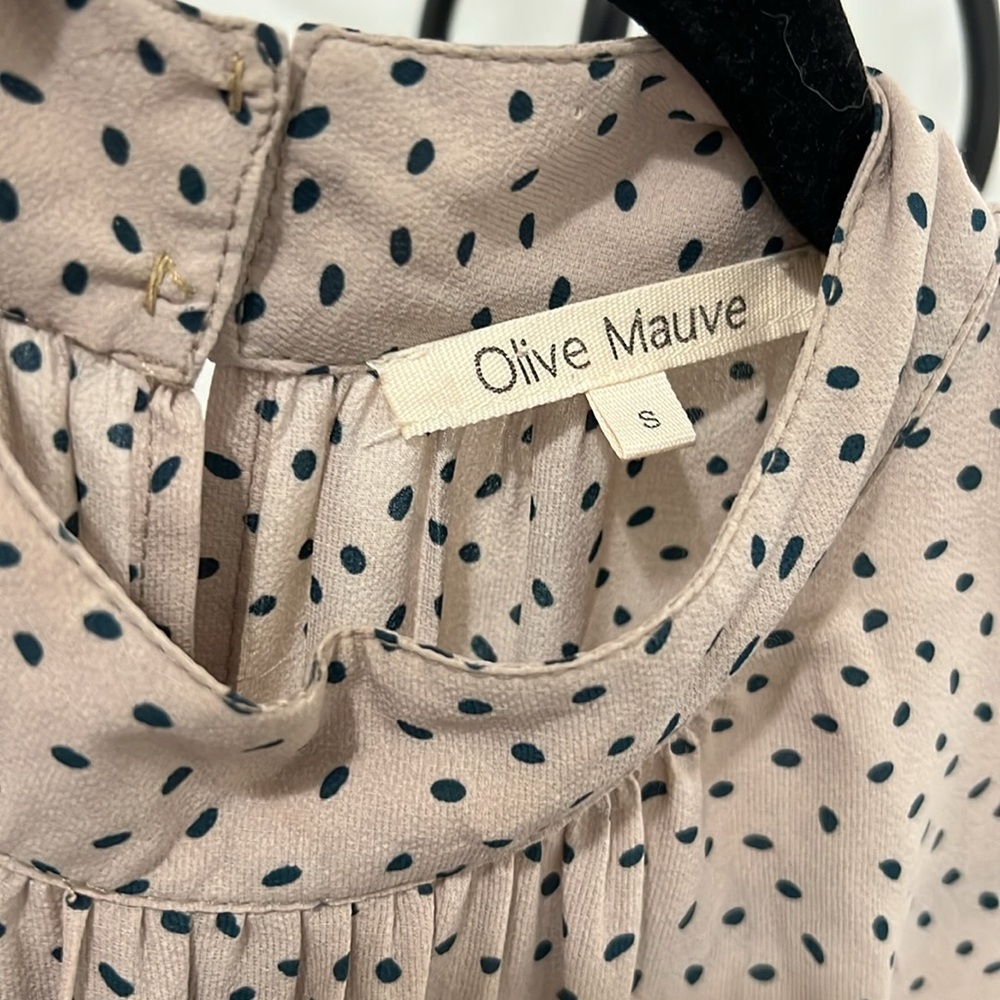 Olive Mauve Stylish Polka Dot Dress - Picture 10 of 10